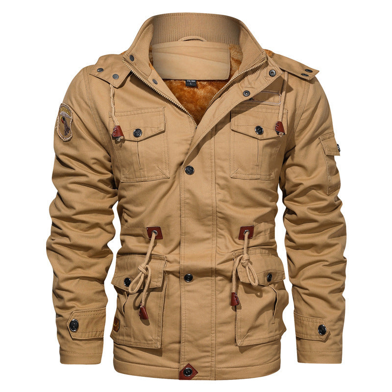 Veste Militaire Mi-Longue pour Hommes avec Capuche 4