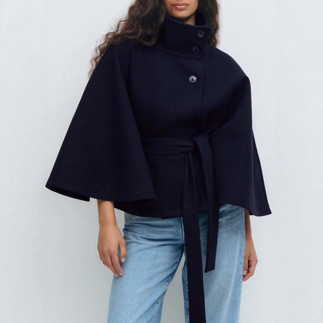 Veste Portefeuille Femme Chic avec Col Montant 3