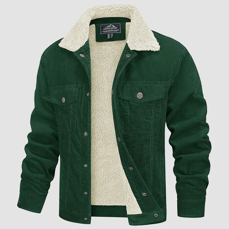 Veste d'Hiver Longue pour Hommes en Corduroy 2