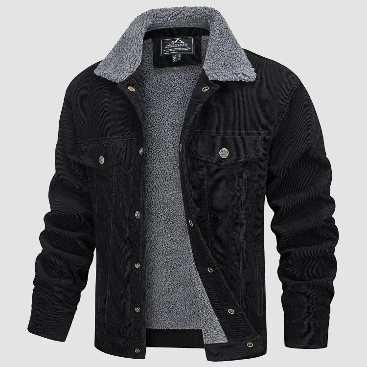 Veste d'Hiver Longue pour Hommes en Corduroy 4