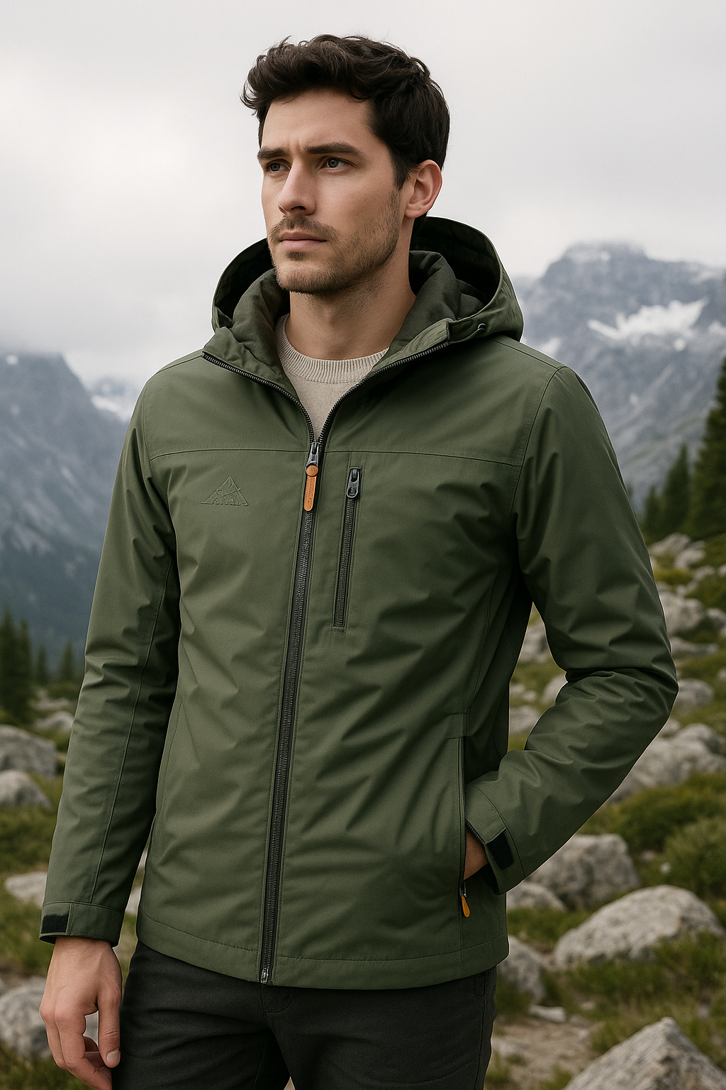 Veste d'extérieur pour hommes Imperméable Coupe-Vent Tissu Durable 2