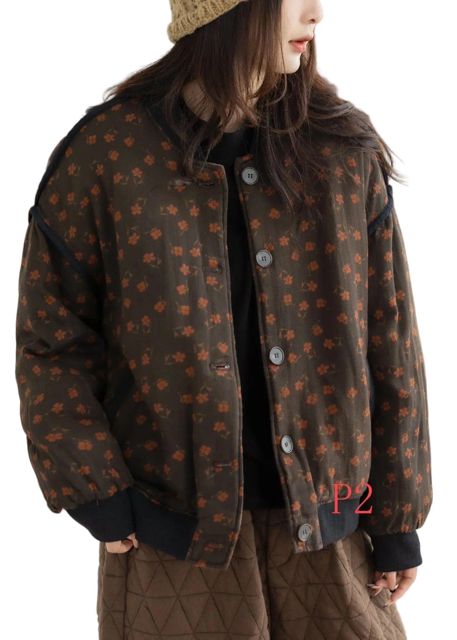 Veste d'hiver femme à motifs floraux modernes 0