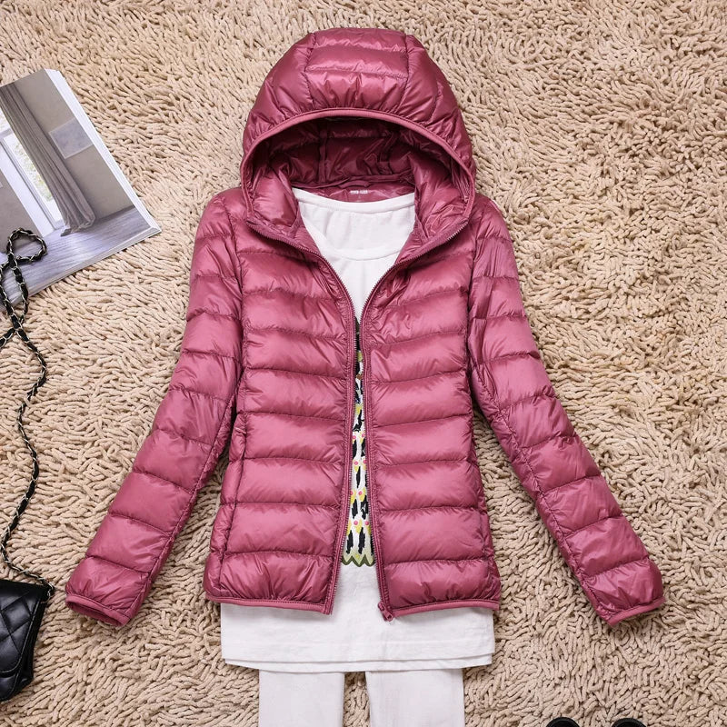 Veste d'hiver légère pour femmes avec capuche 12