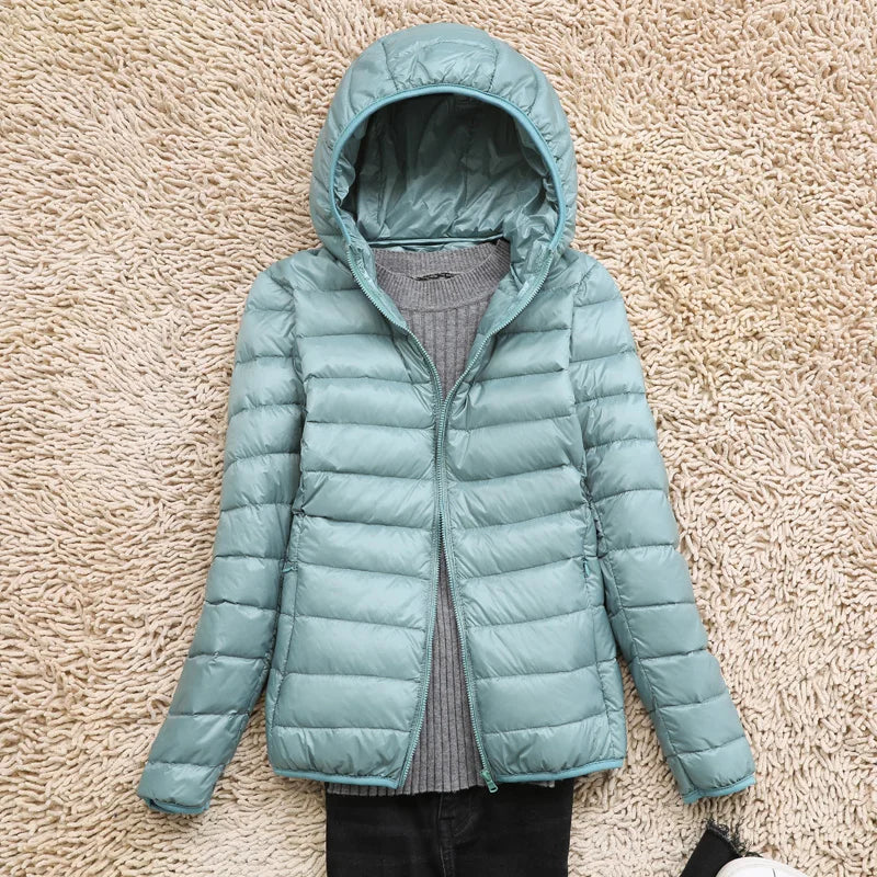 Veste d'hiver légère pour femmes avec capuche 18