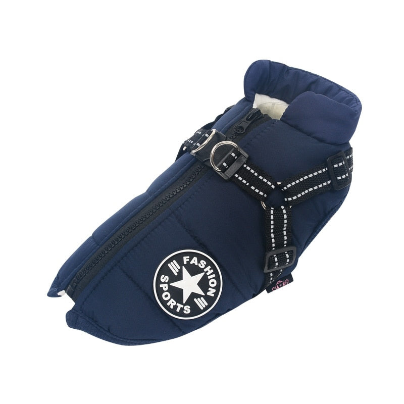 Veste d'hiver pour chiens avec harnais réfléchissant 7