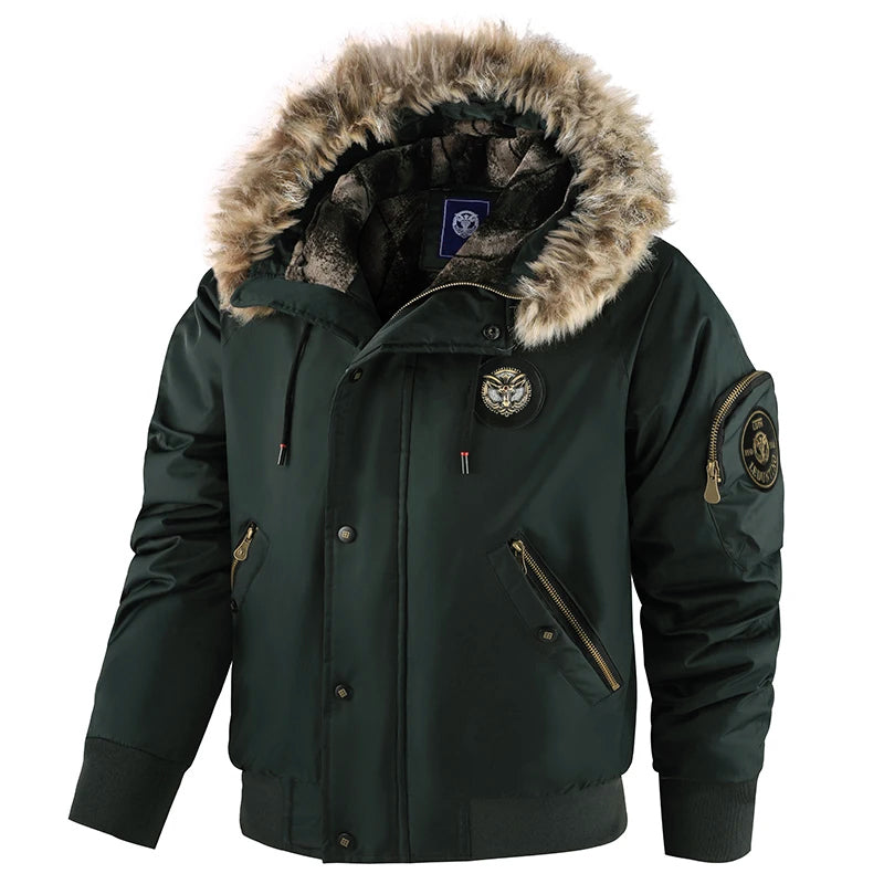 Veste d'hiver pour hommes avec capuche amovible 2