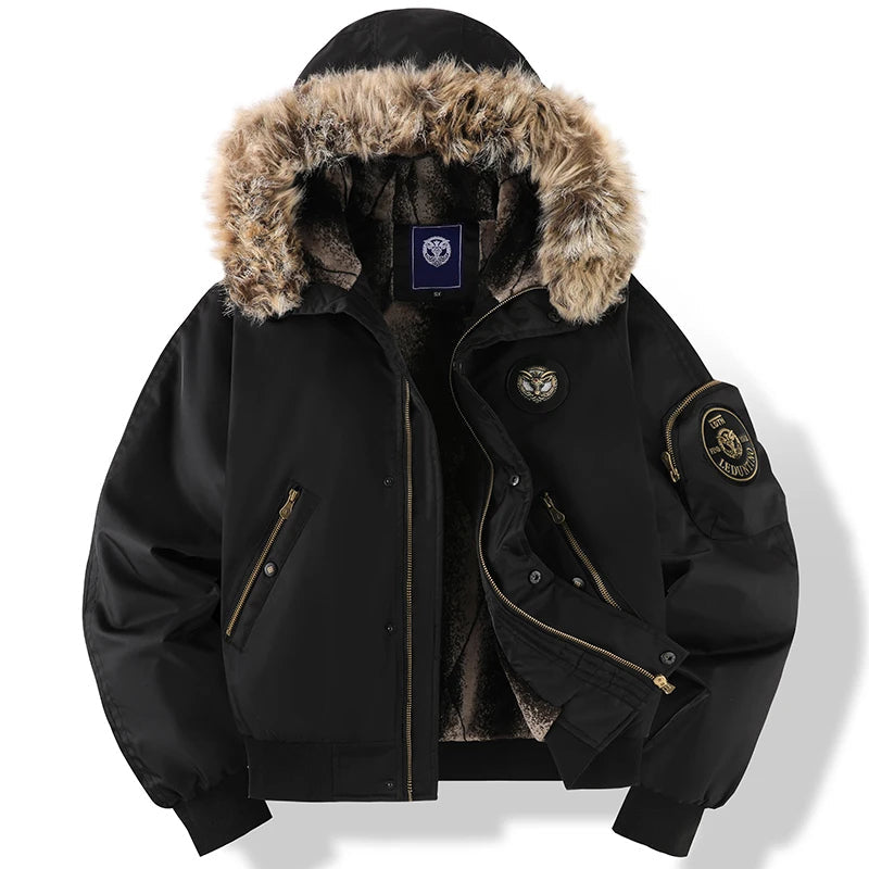 Veste d'hiver pour hommes avec capuche amovible 3