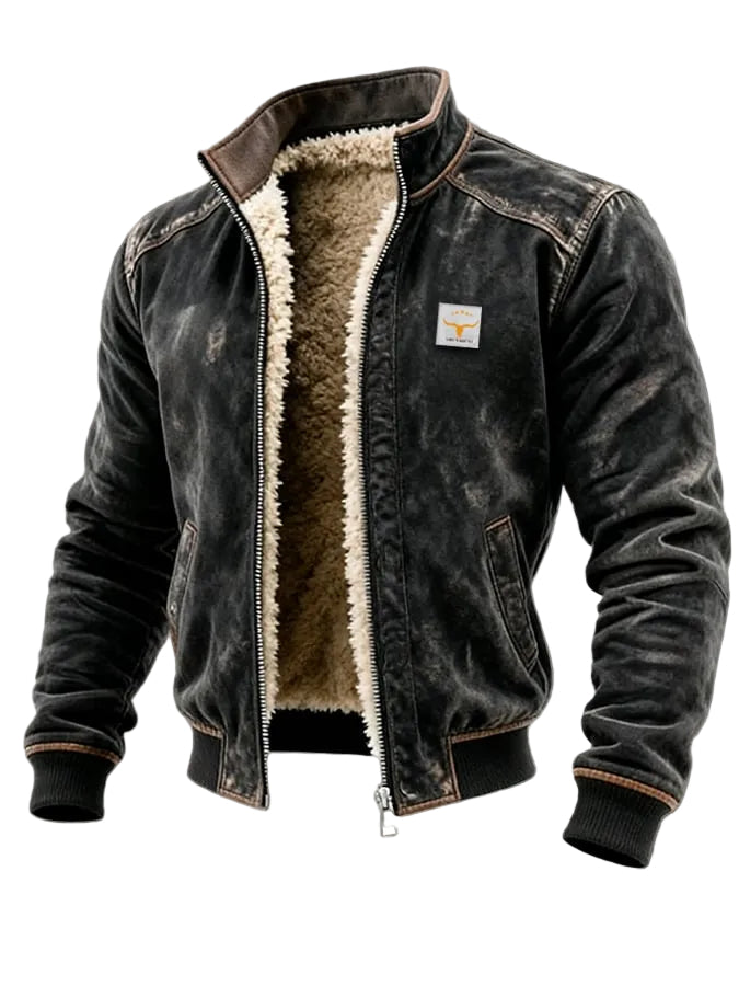 Veste en Cuir Thermique pour Hommes au Style Vintage 0