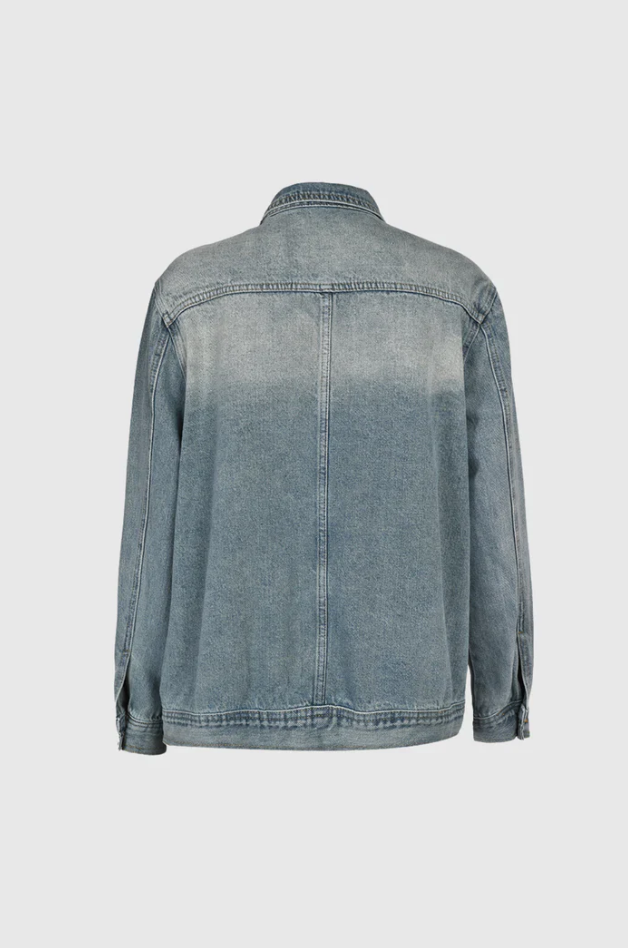 Veste en Jean Oversized Femme Design Asymétrique 6