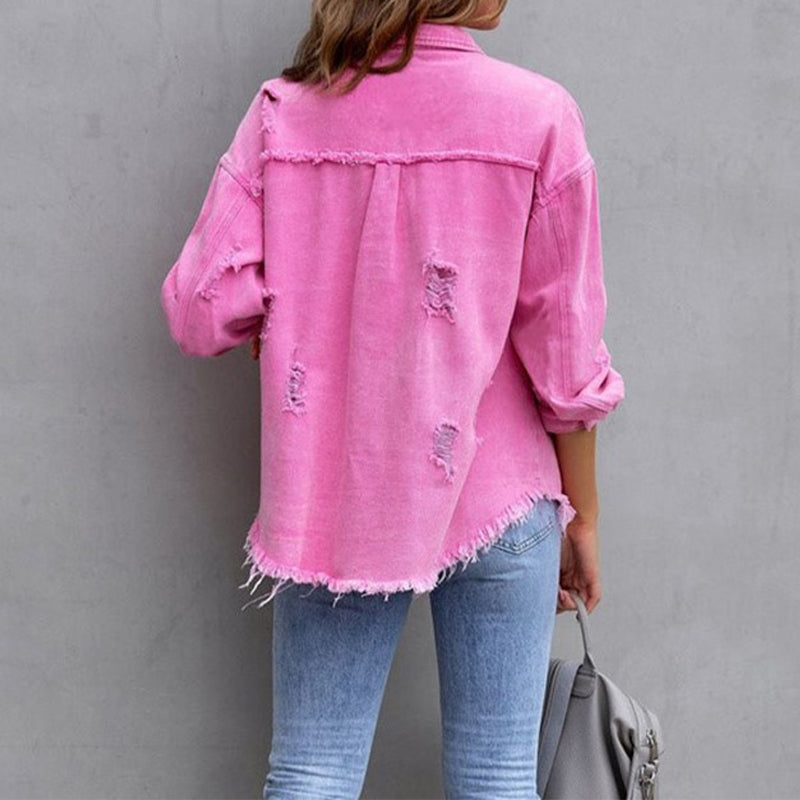 Veste en Jean Tattered pour Femme 1