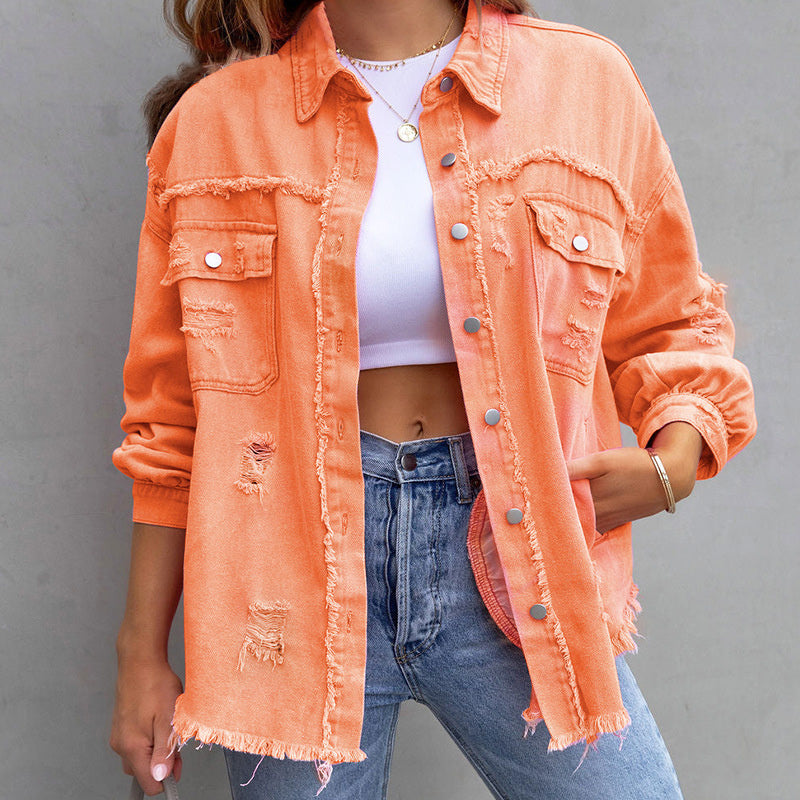 Veste en Jean Tattered pour Femme 5