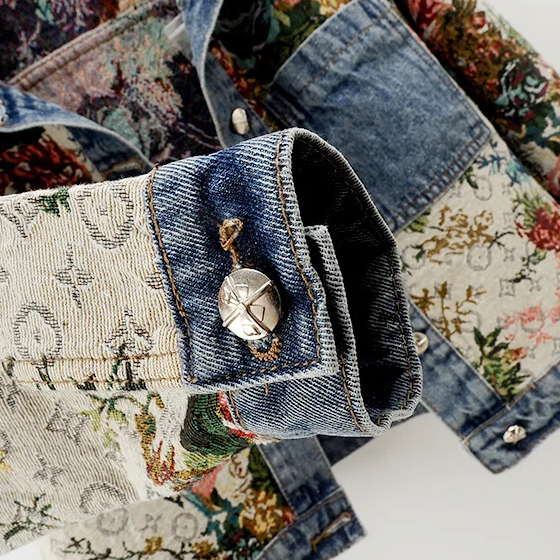 Veste en Jean à Imprimé Floral pour Femme 3