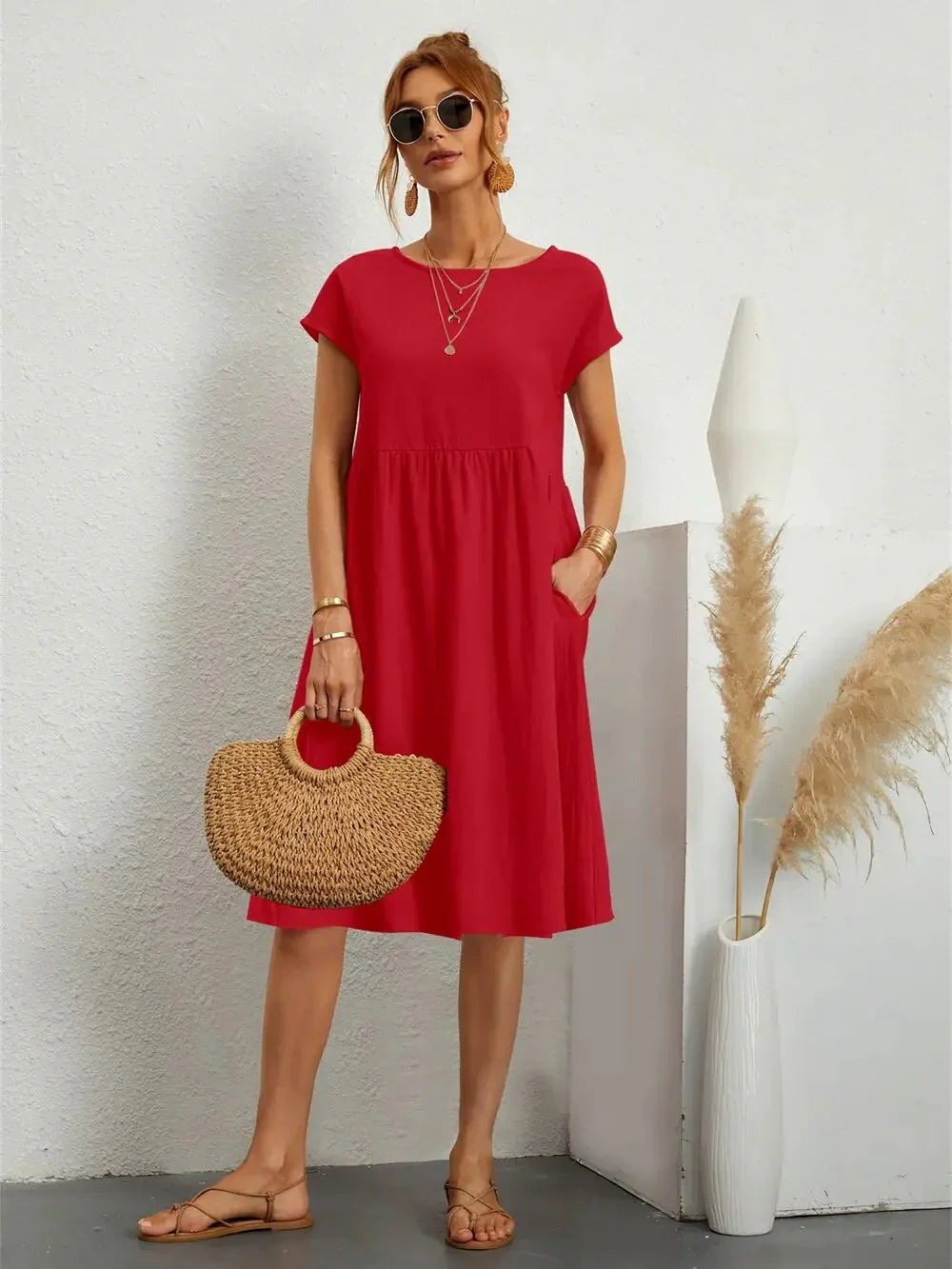 Variant image for Robe de Soirée Longue Femme en Tissu Premium Élégant-1