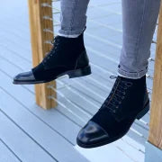 Bottes Hiver Homme Cuir Élégantes pour Toutes Occasions-3