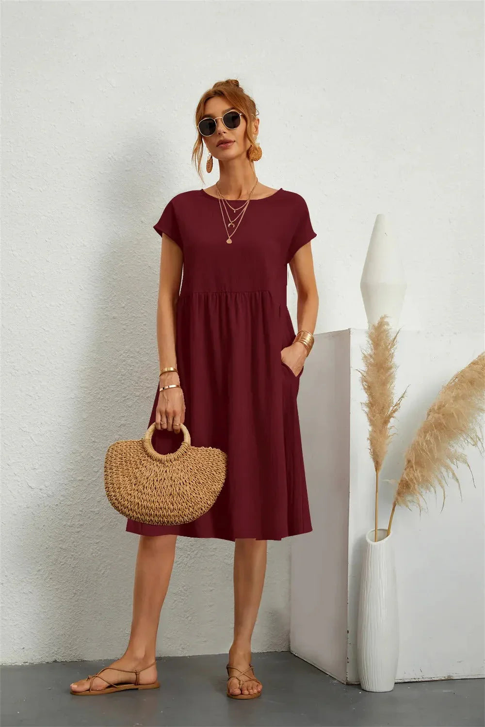 Variant image for Robe de Soirée Longue Femme en Tissu Premium Élégant-57