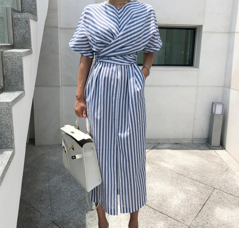 Robe Bandage Rayée