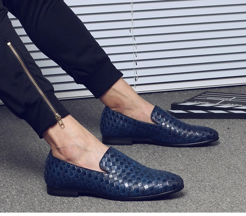 Chaussures en cuir tressé pour hommes
