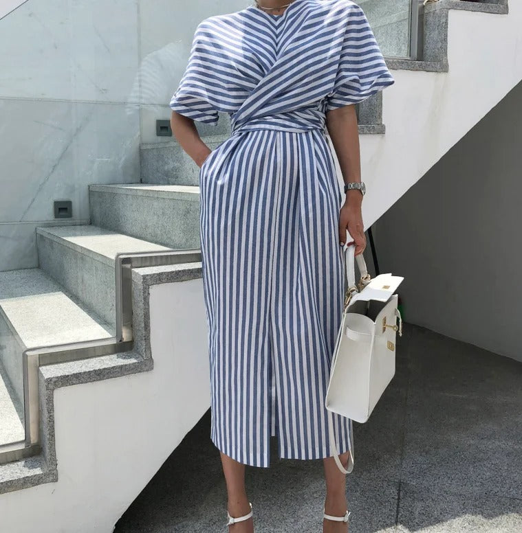 Robe Bandage Rayée