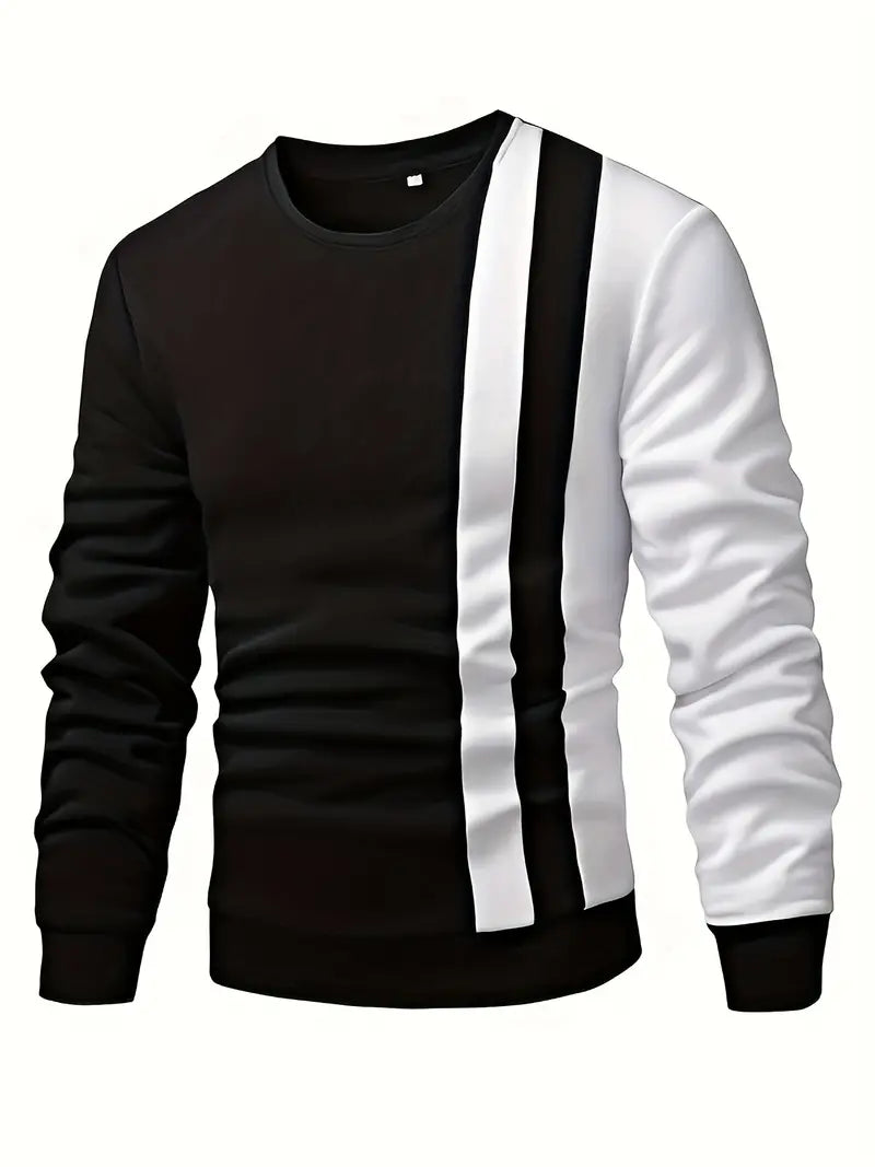 Variant image for Pull Homme à Blocs de Couleur Décolleté Circulaire Mélange Coton Polyester-1