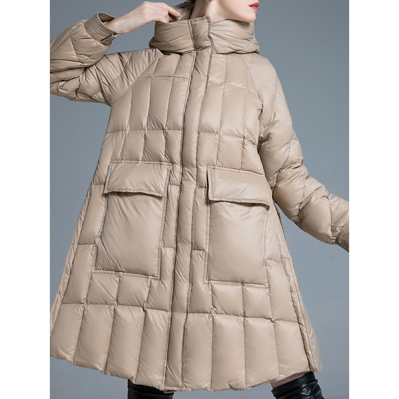 Manteau d'hiver en duvet pour femme avec poches