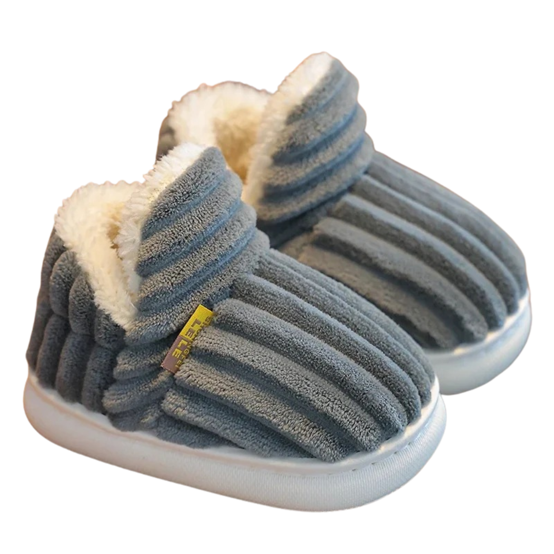 Chaussons en peluche antidérapants à semelle souple pour enfants