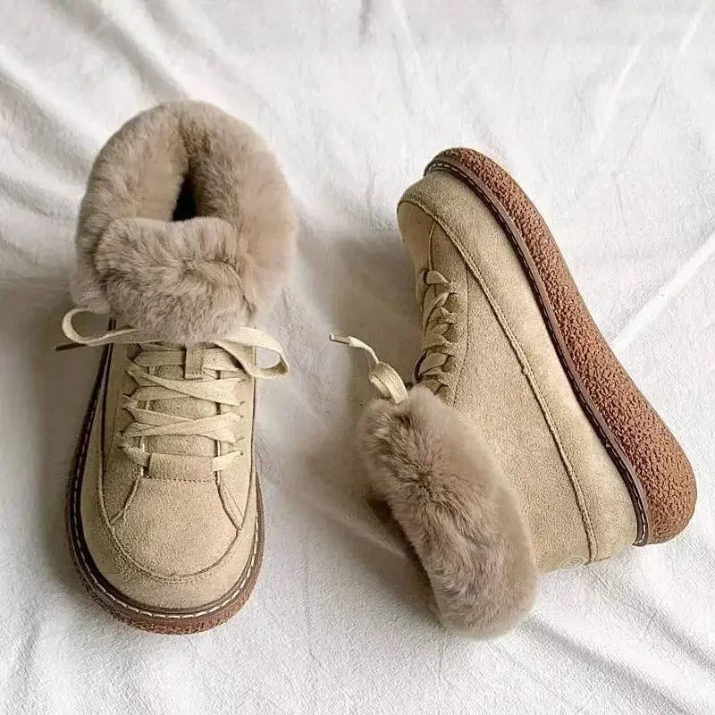 Bottines chaudes à lacets pour femmes
