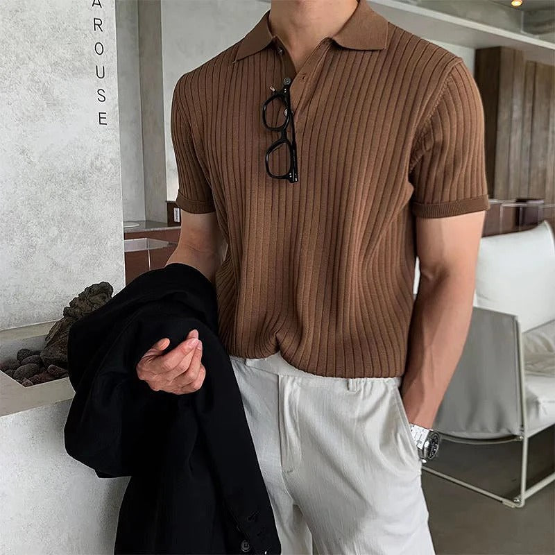 Polo rayé rétro pour hommes