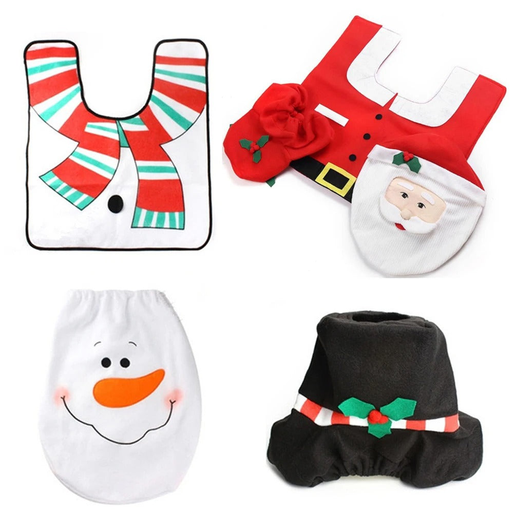 Housse de siège de toilette créative de Noël