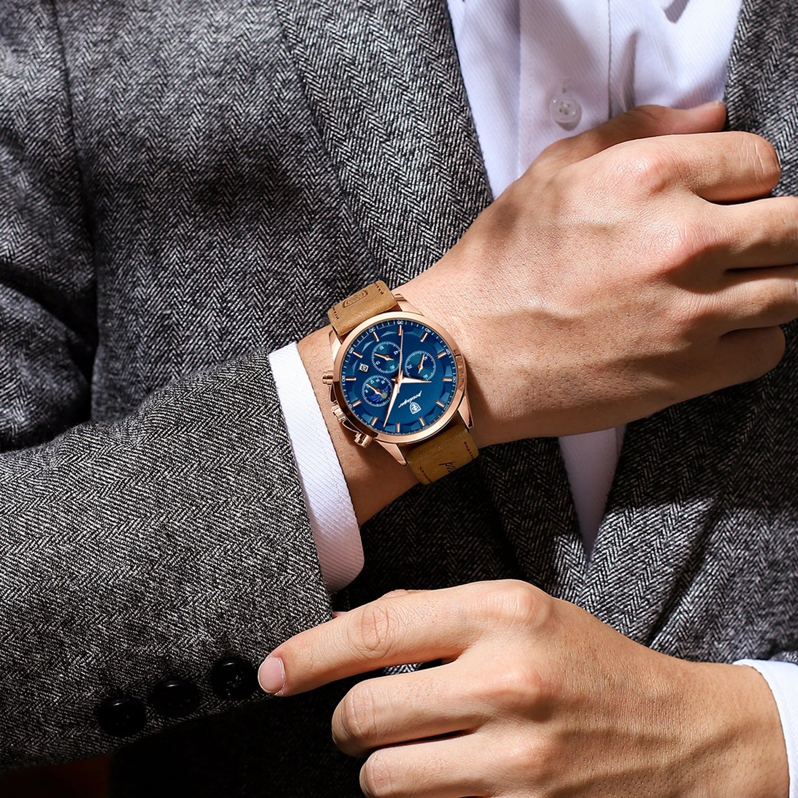 Montre chronographe étanche pour hommes