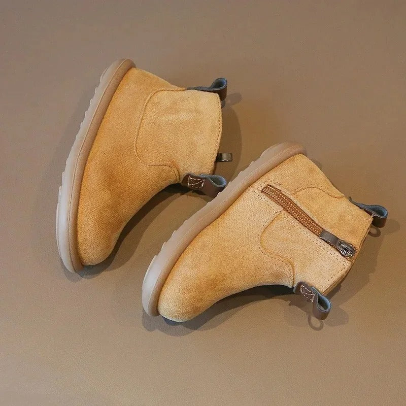 Bottes antidérapantes en daim pour enfants