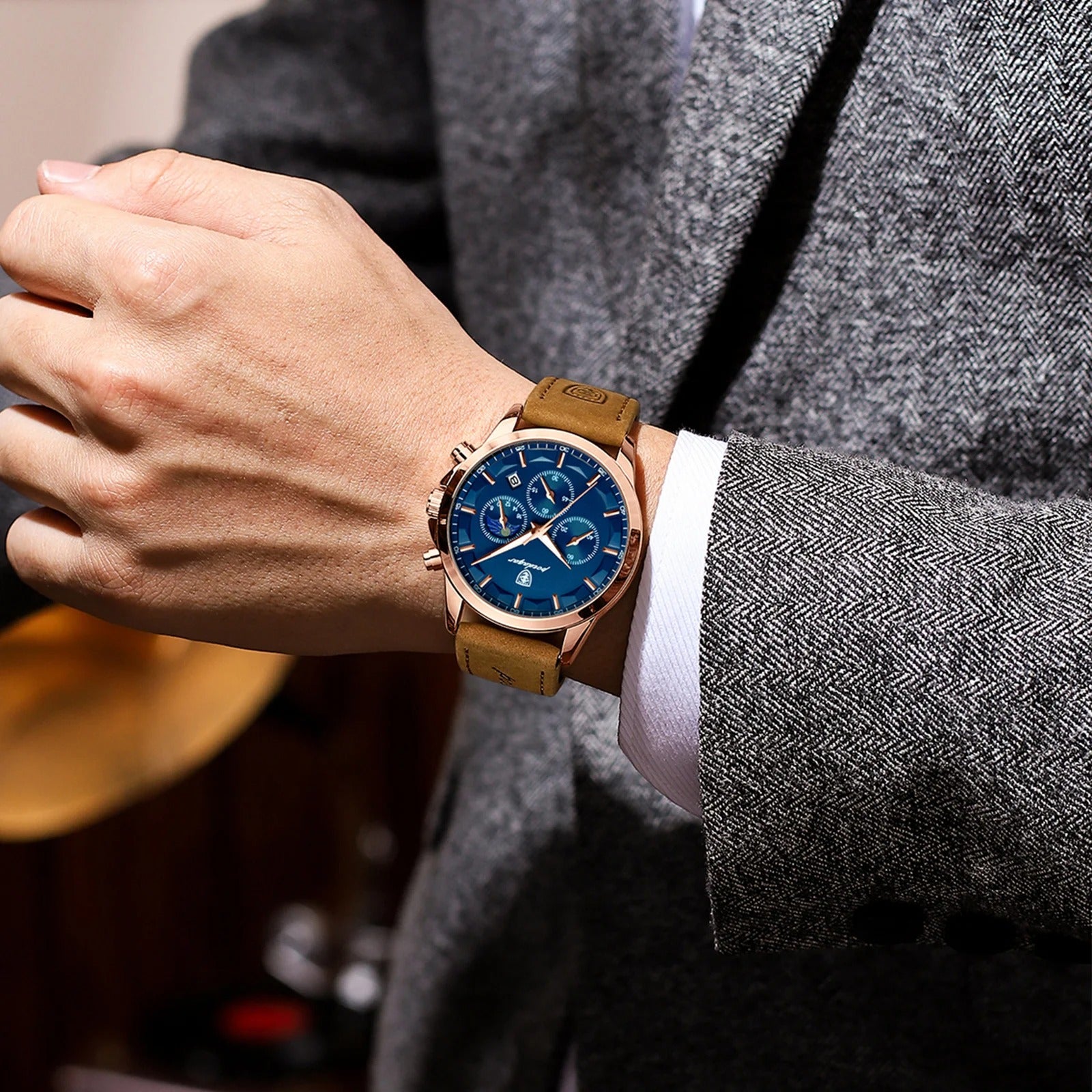 Montre chronographe étanche pour hommes
