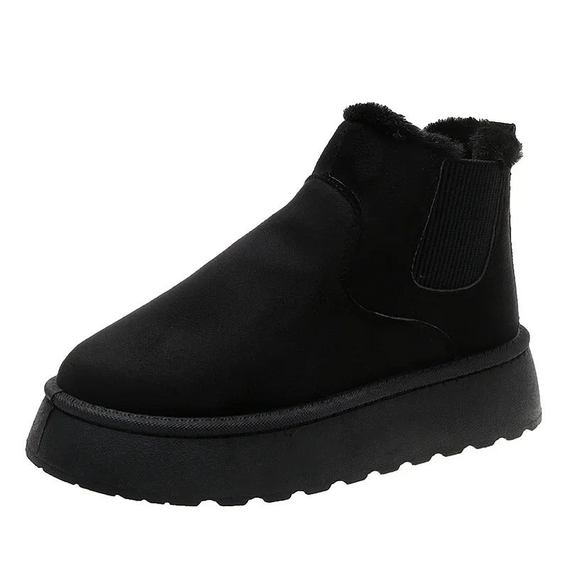 Bottines en peluche en fourrure pour femmes