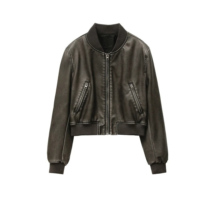 Veste de moto zippée pour femmes