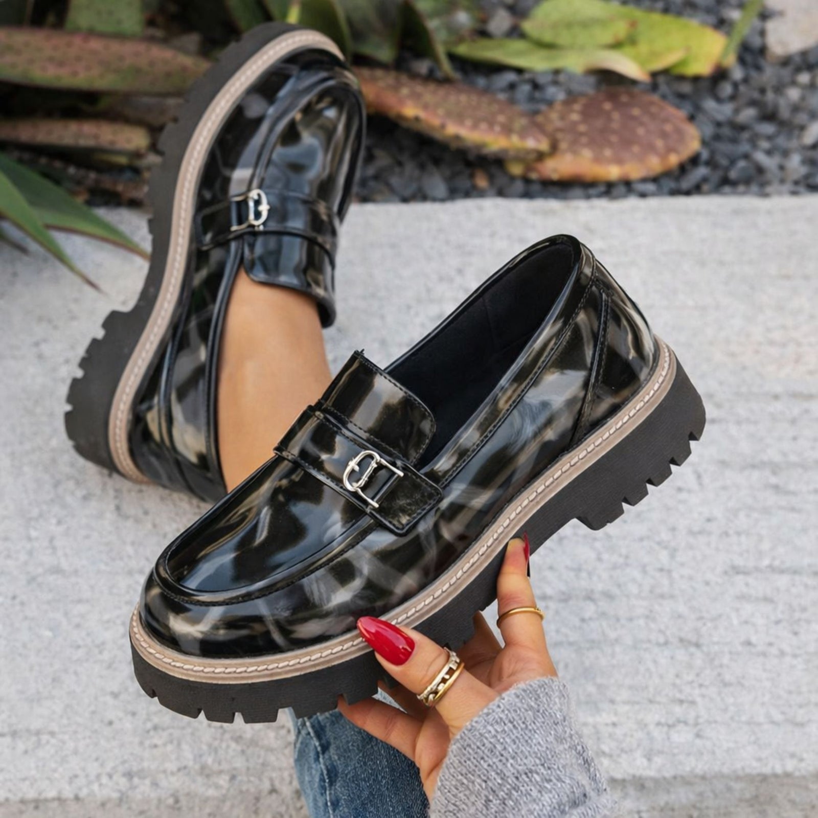Mocassins Femmes à Plateforme Moderne