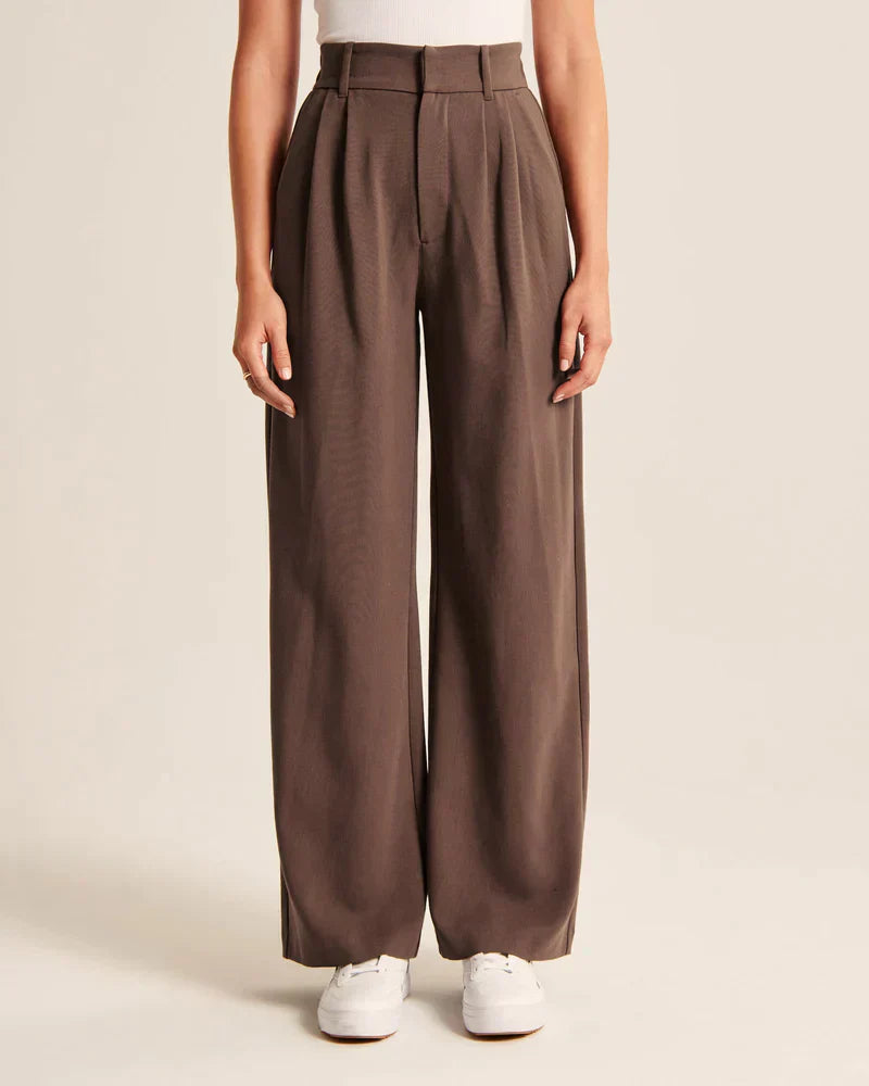 Variant image for Pantalon Fluide Femme Large en Polyester Élastique-28