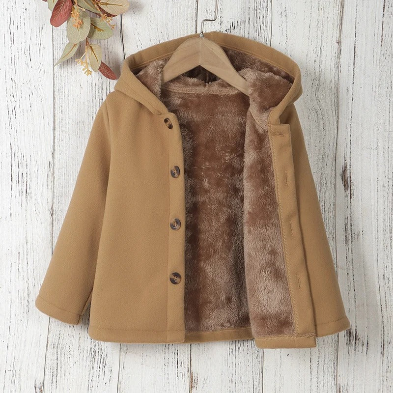 Manteau en polaire épaissi à capuche pour enfants