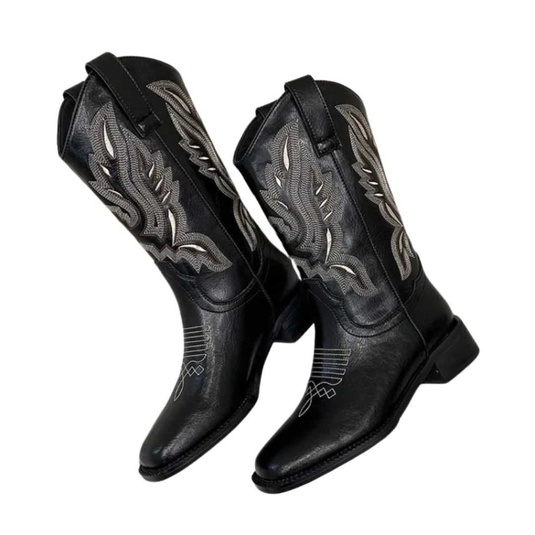 Bottes de cow-boy à broderie vintage pour femmes