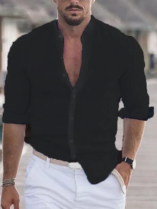 Variant image for Chemise Blanche Femme Élégante en Lin Décontractée-17