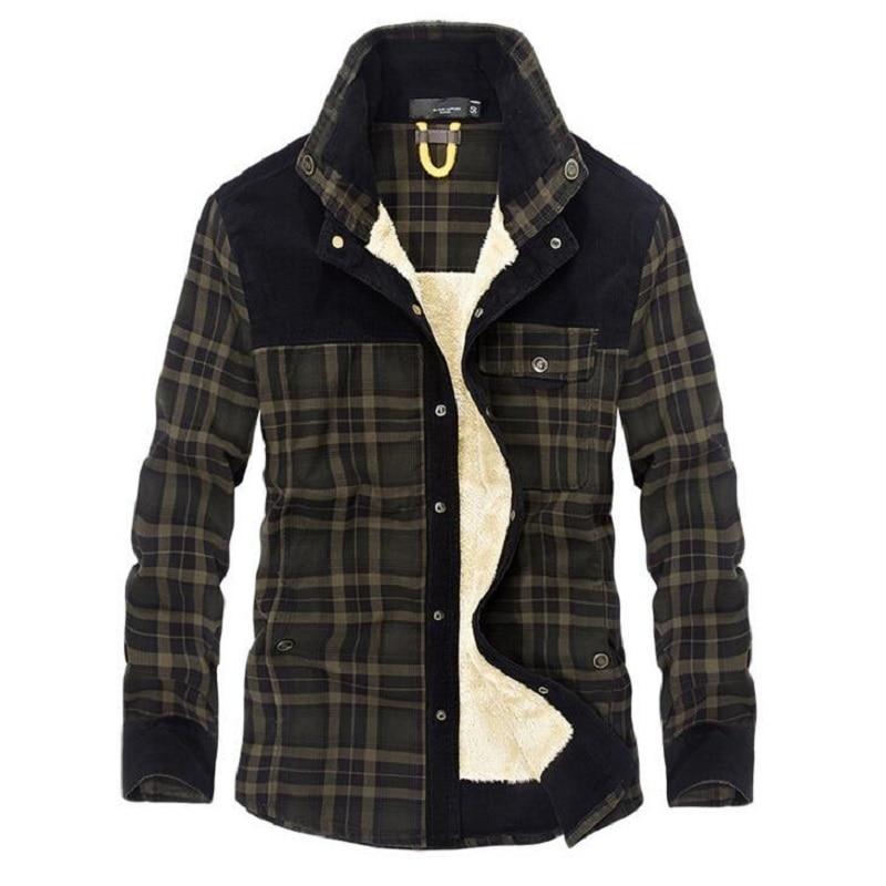 Veste d'hiver en flanelle à carreaux