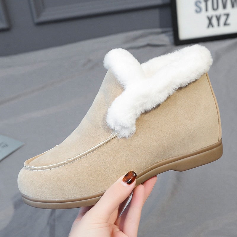 Bottines en daim et cuir