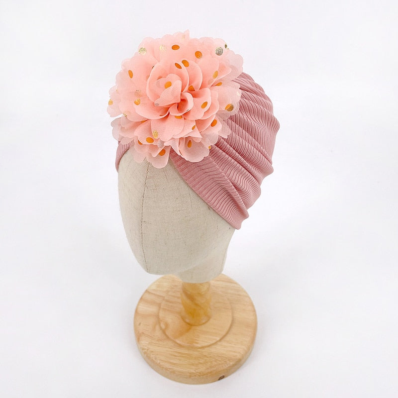 Chapeau turban à volants pour bébé