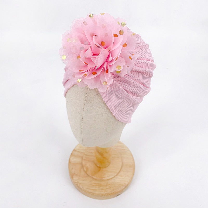 Chapeau turban à volants pour bébé