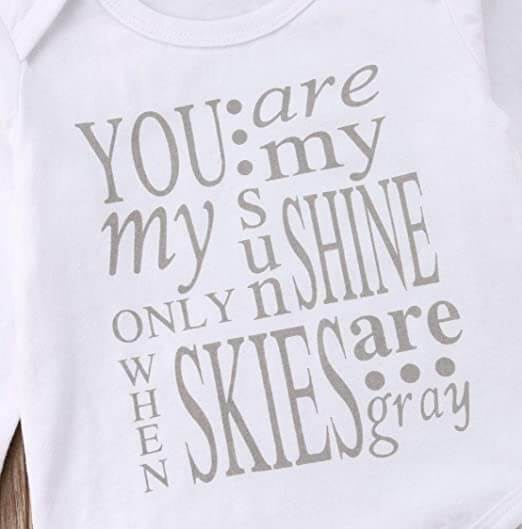 Ensemble grenouillère pour bébé You Are My Sunshine