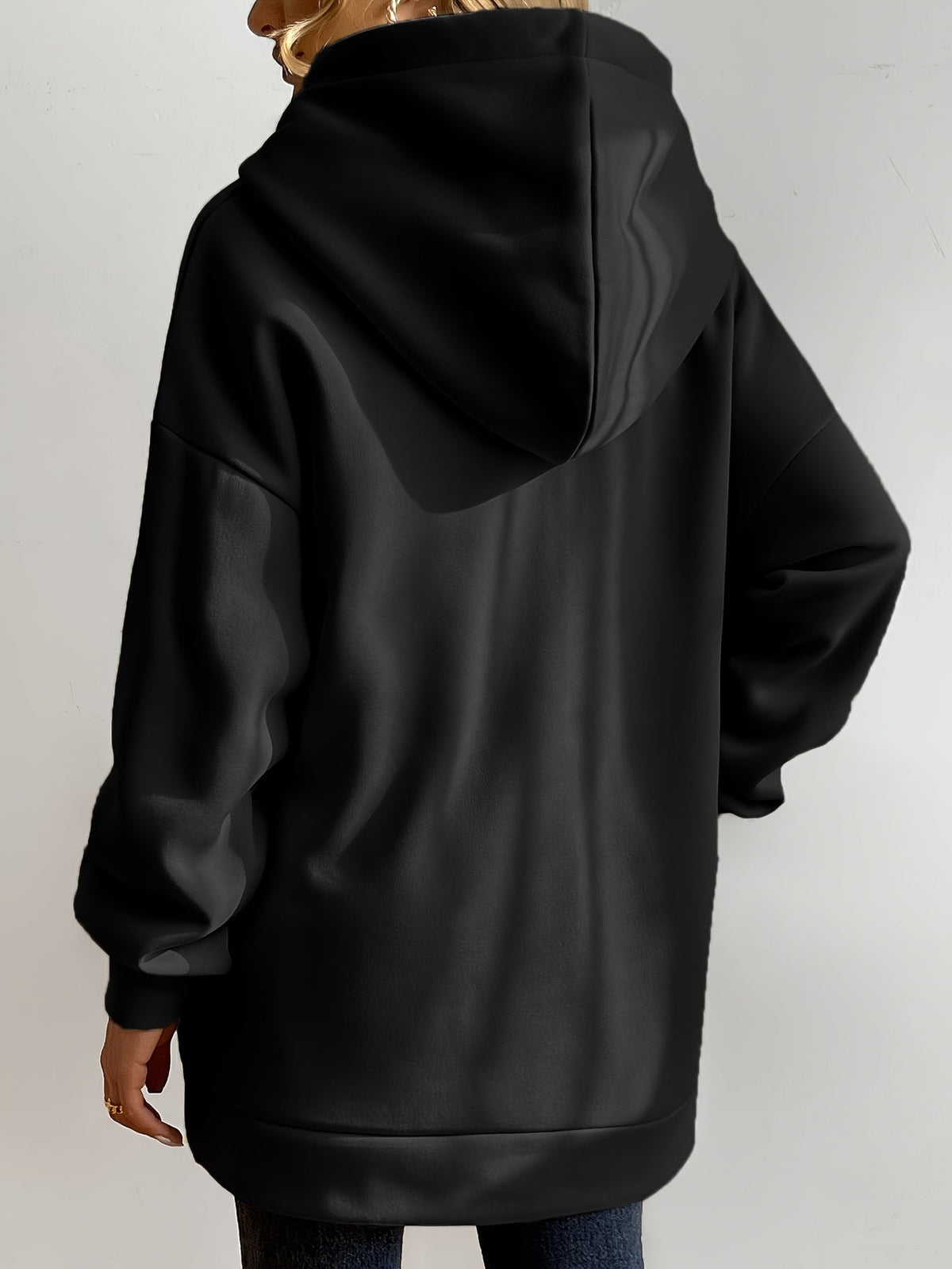 Sweat à Capuche Femme Décontracté avec Fermeture Éclair en Coton-3