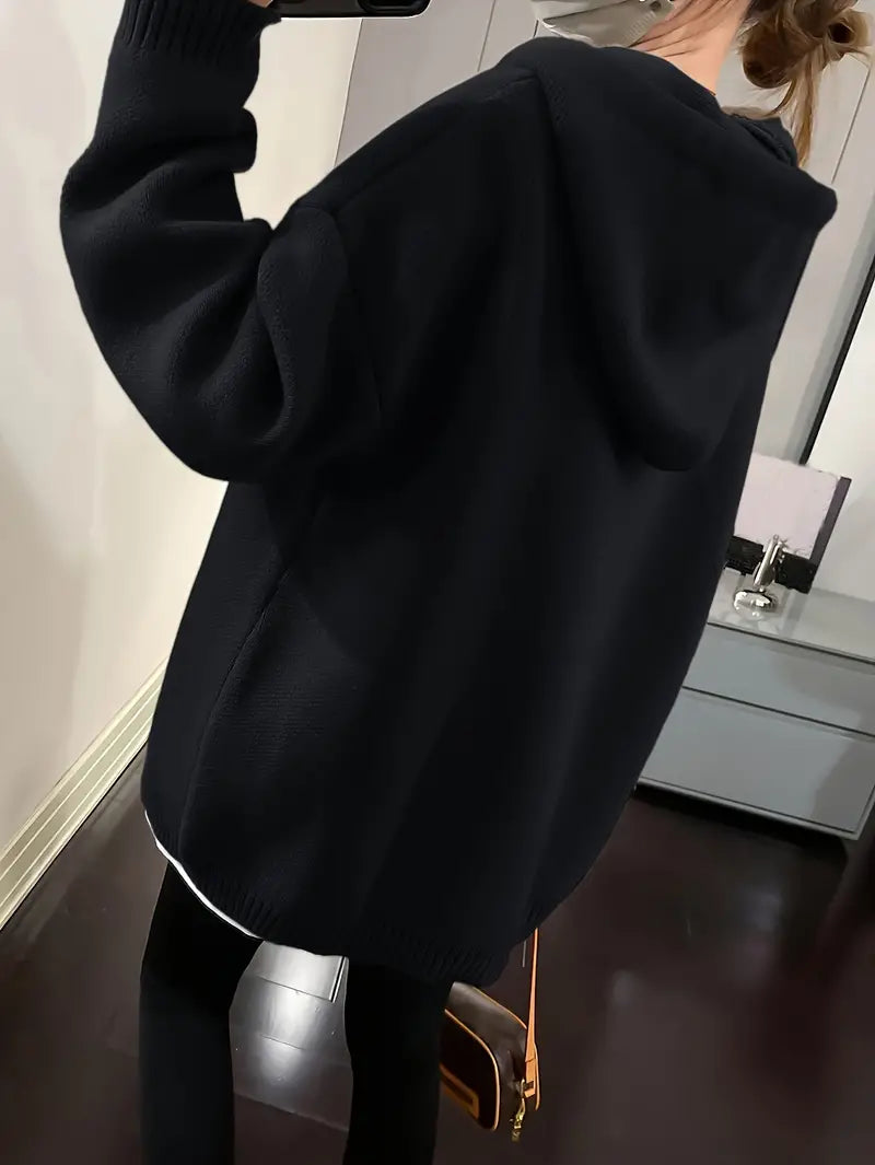 Sweat À Capuche Femme Design Sourire Coton Avec Cordon Réglable-6