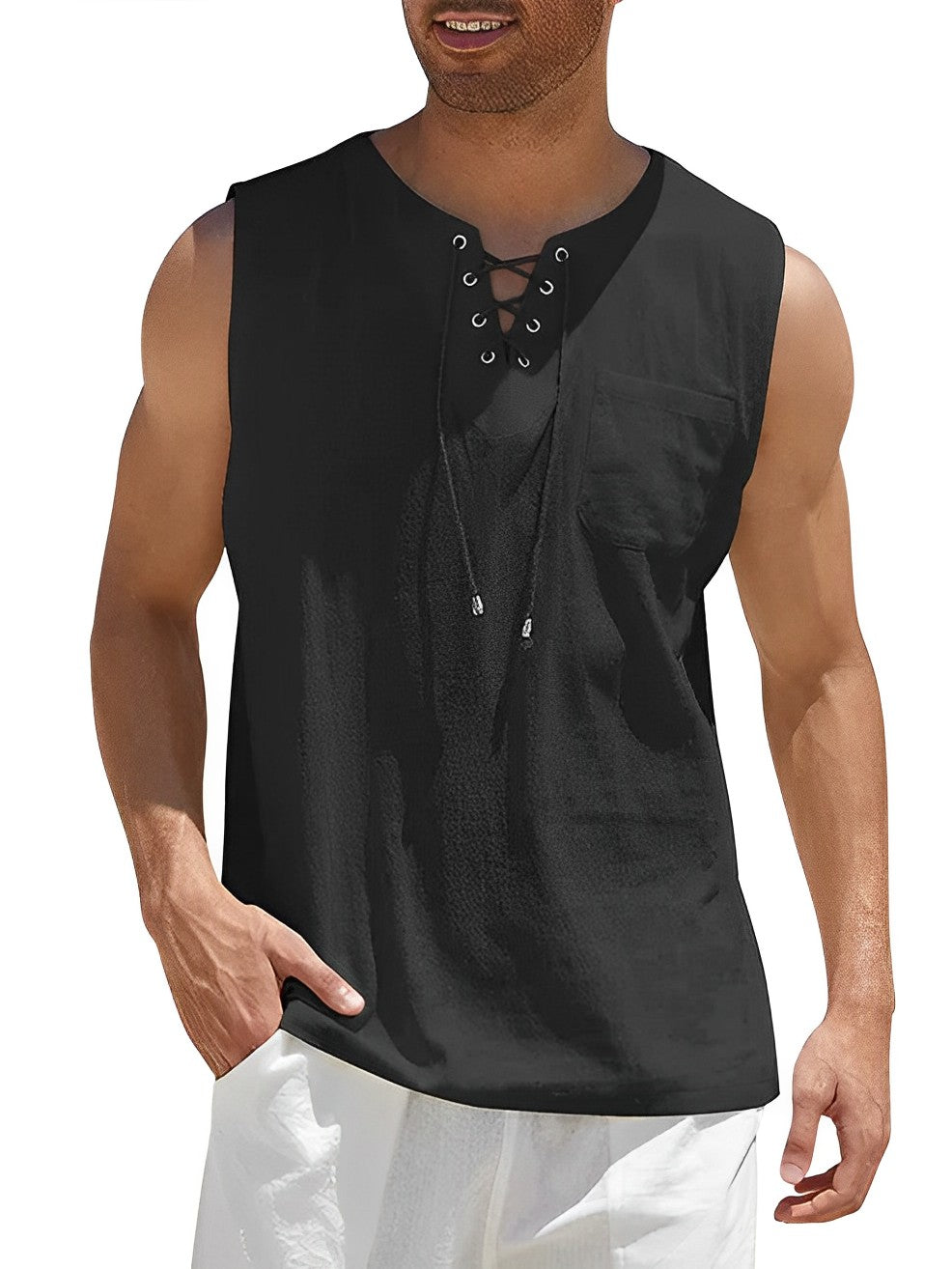 Haut Homme Coton Respirant Manches Courtes Casual 3
