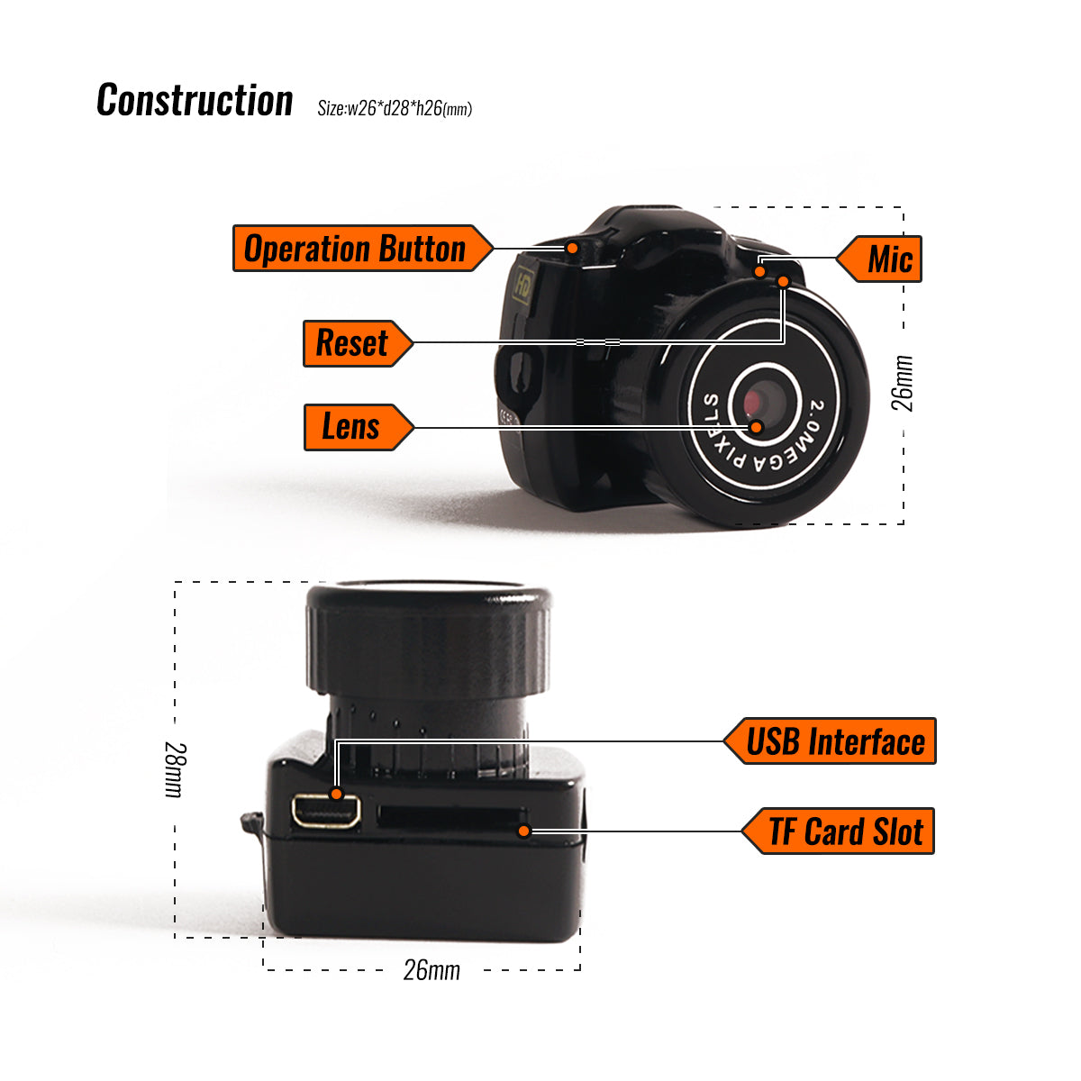 Caméra Numérique Mini 13MP Écran 2 Pouces Silicone Écologique Résistant aux Chocs-3