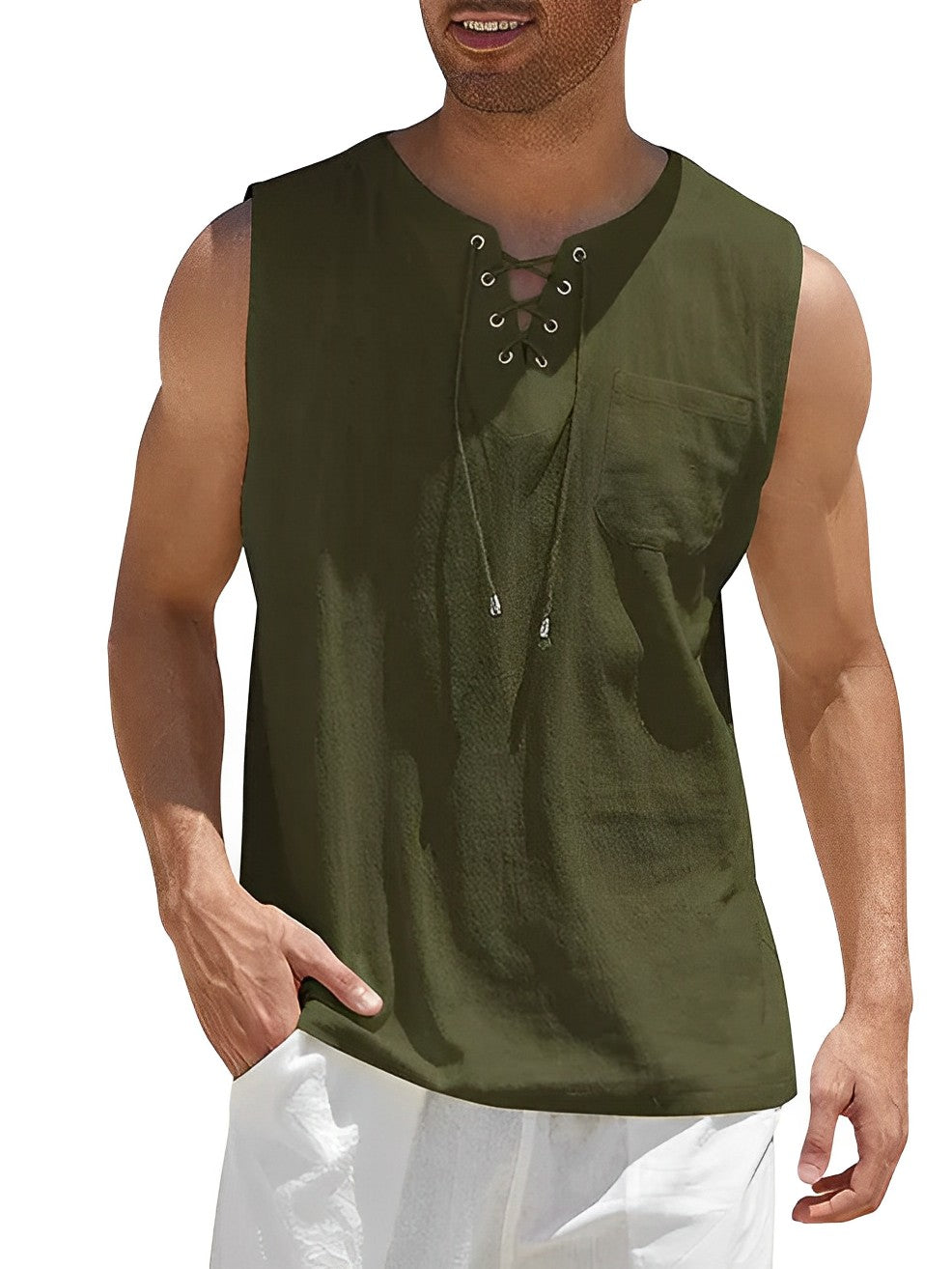 Haut Homme Coton Respirant Manches Courtes Casual 1