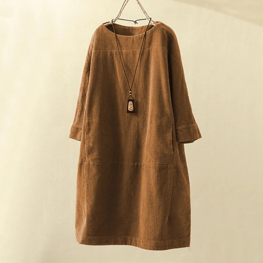 Variant image for Robe Longue Femme Velours Élégante à Manches Longues-13