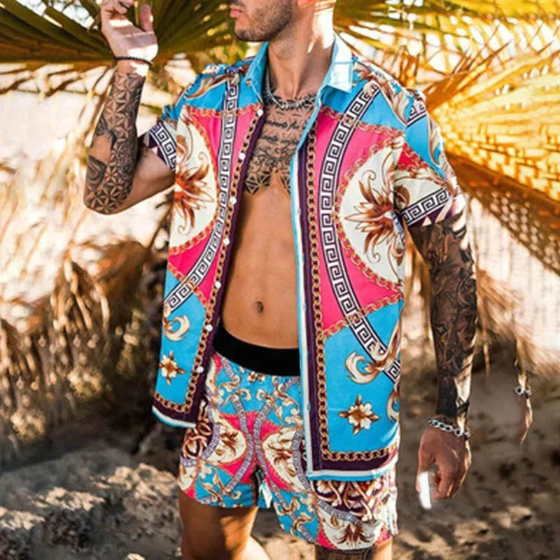 Ensemble de Loisirs pour Hommes Patchwork Coton Polyester 3